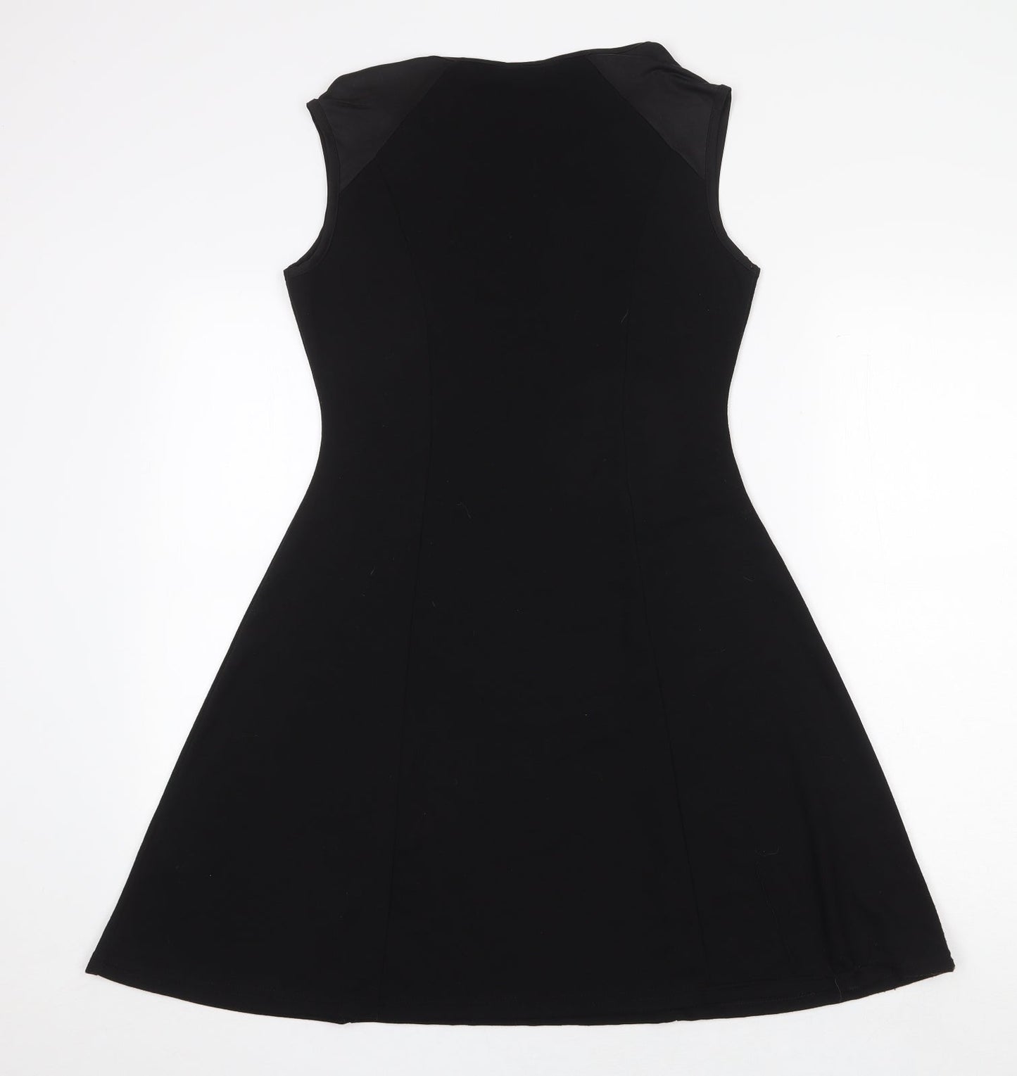 F&F Womens Black Polyester Trapeze & Swing Size 10 Round Neck Pullover