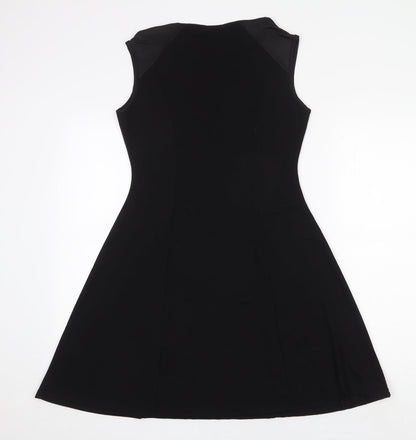 F&F Womens Black Polyester Trapeze & Swing Size 10 Round Neck Pullover