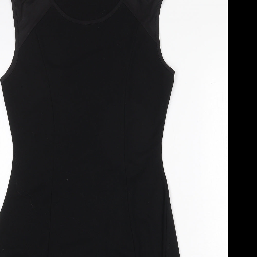 F&F Womens Black Polyester Trapeze & Swing Size 10 Round Neck Pullover