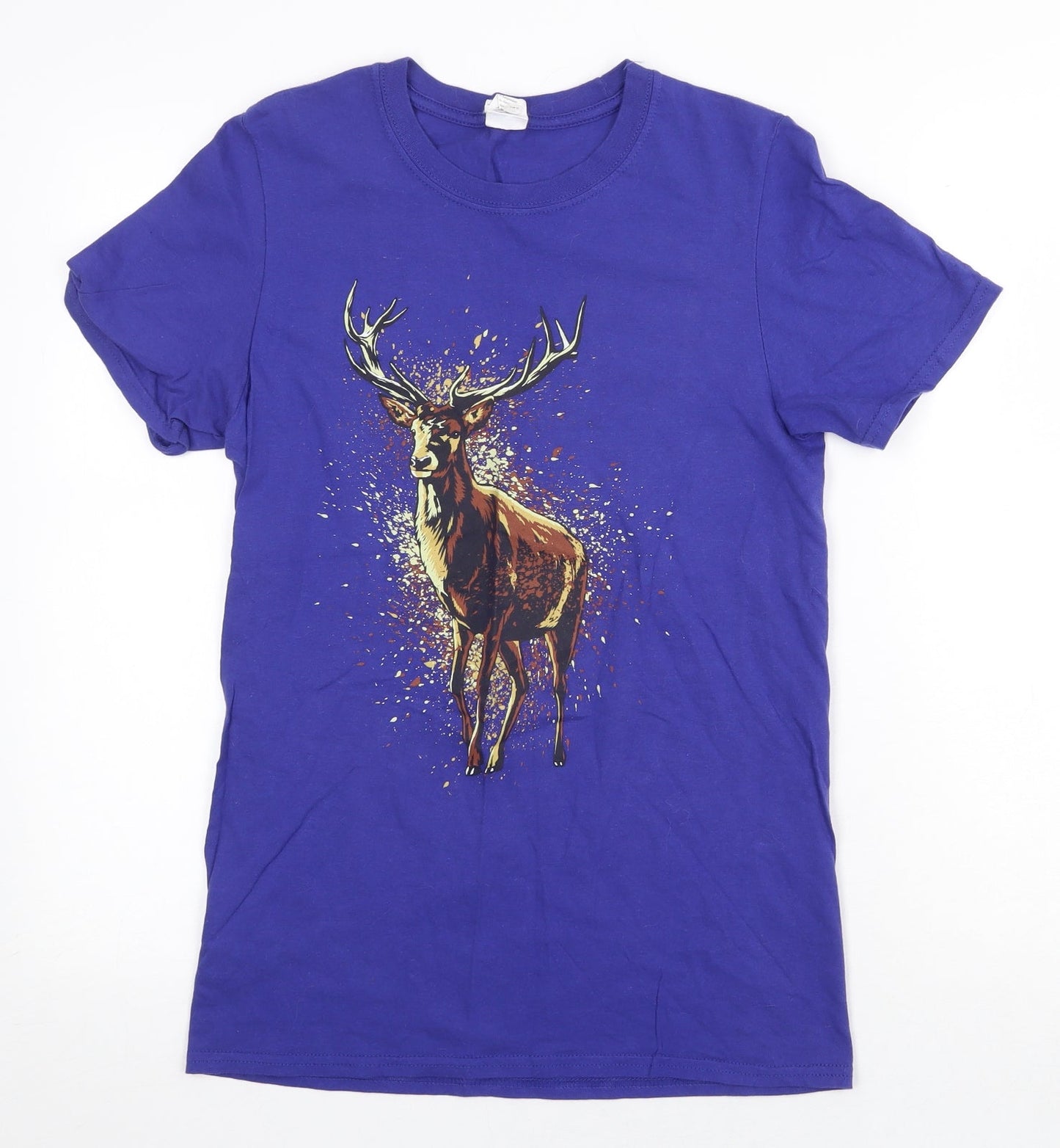 Womens UK Size S Gildan Purple Basic T-Shirt