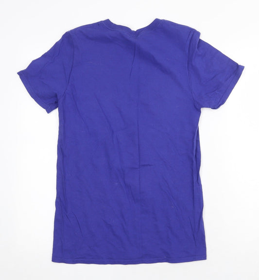 Womens UK Size S Gildan Purple Basic T-Shirt