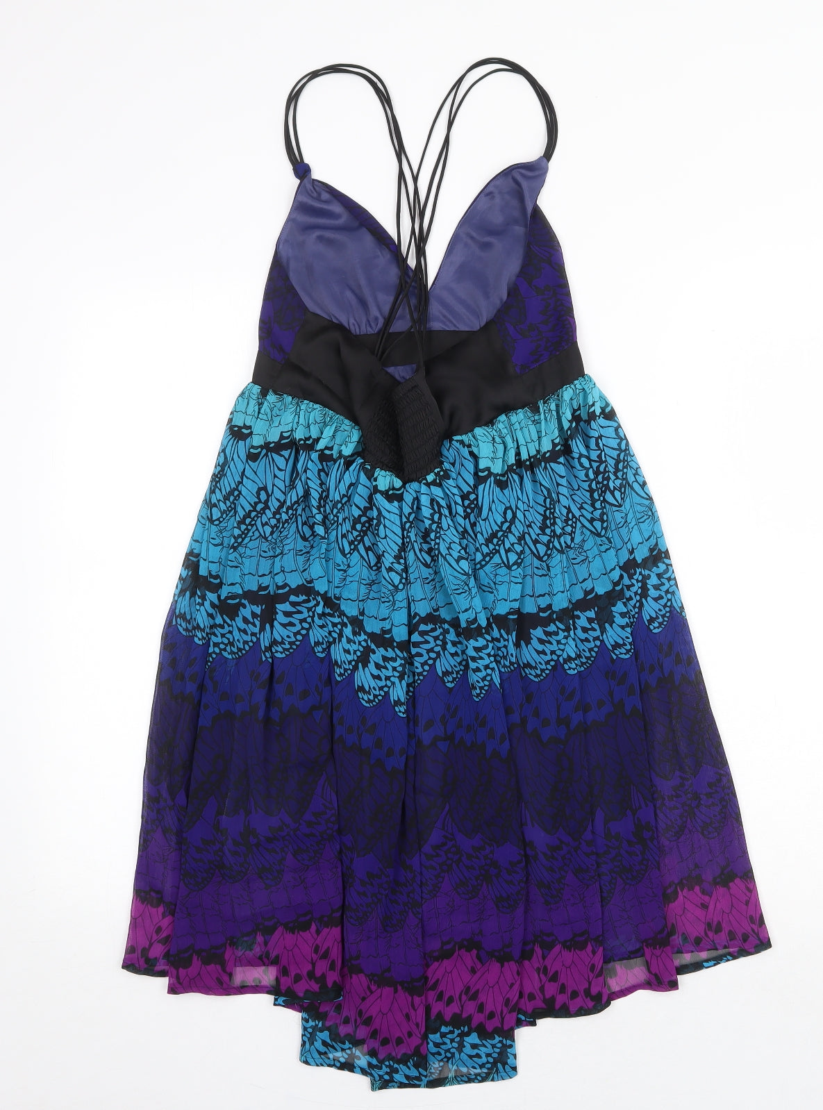 Oli Womens Multicoloured Geometric Polyester Trapeze & Swing Size 10 V-Neck Pullover