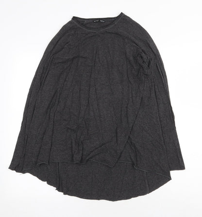 Zara Womens Grey Cotton Trapeze & Swing Size S Round Neck Pullover