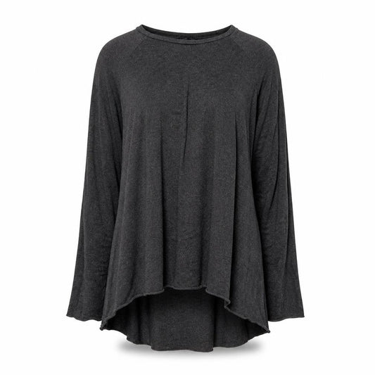 Zara Womens Grey Cotton Trapeze & Swing Size S Round Neck Pullover