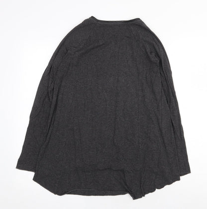 Zara Womens Grey Cotton Trapeze & Swing Size S Round Neck Pullover