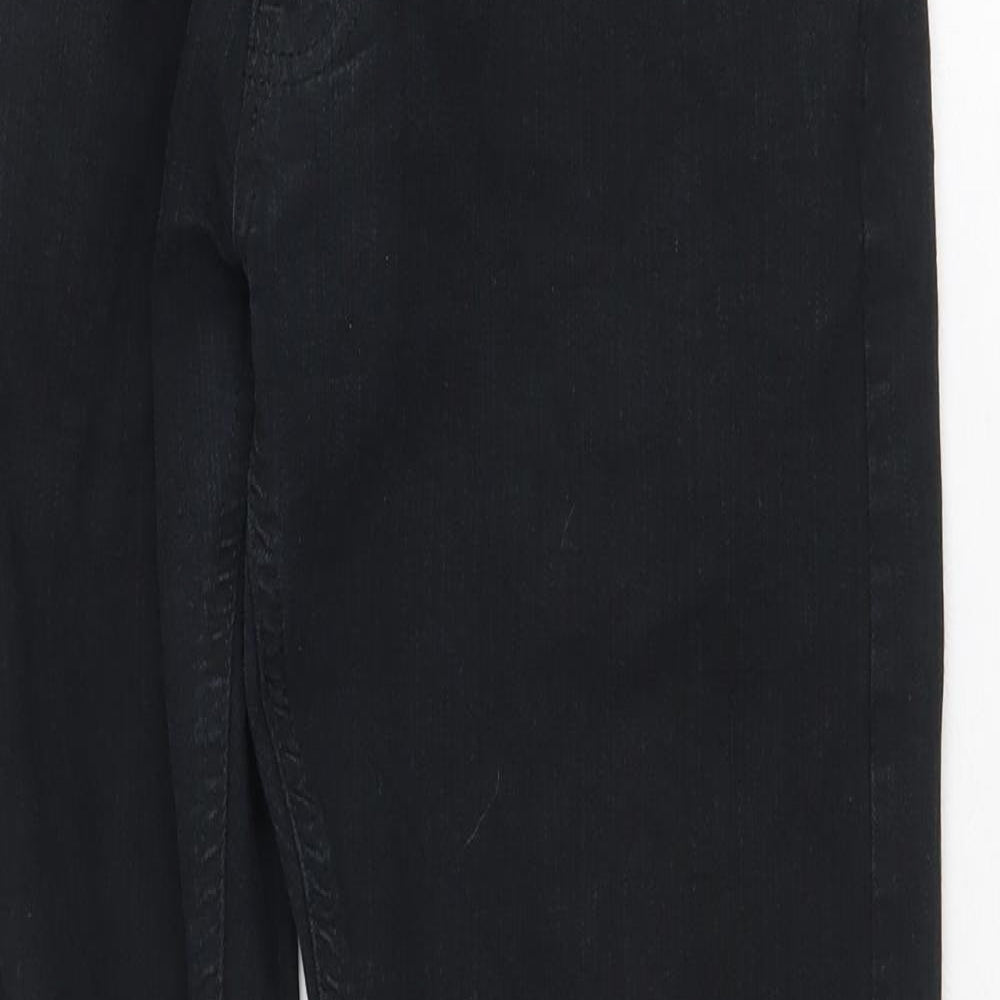 Marks and Spencer Mens Black Cotton Straight Jeans Size 30 in Regular Zip
