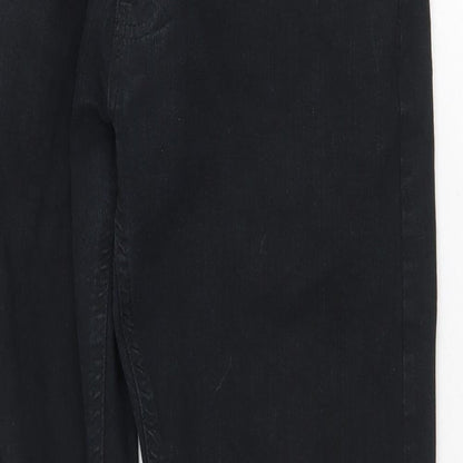 Marks and Spencer Mens Black Cotton Straight Jeans Size 30 in Regular Zip