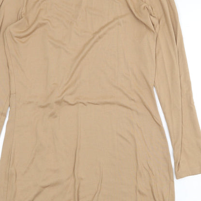 Very Womens Beige Modal Mini Size 10 Round Neck Pullover