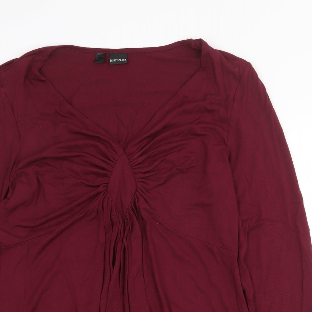 Womens UK Size M Body Flirt Red Basic Blouse