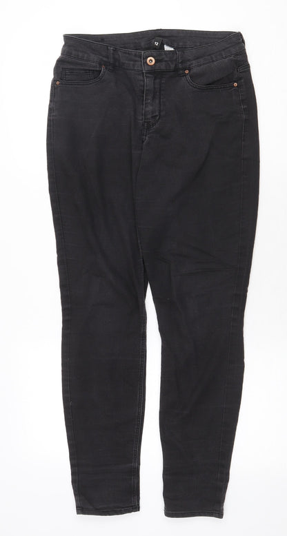 Womens UK Size 12 H&M Regular Fit Skinny Grey Jeans
