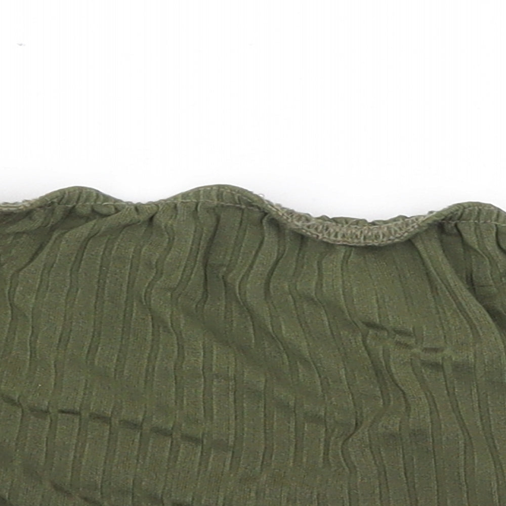 Womens UK Size 16 PRETTYLITTLETHING Green Cropped Tank