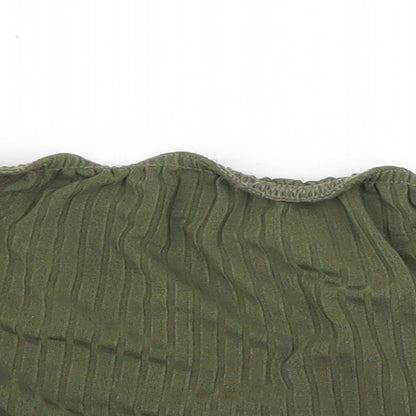 Womens UK Size 16 PRETTYLITTLETHING Green Cropped Tank