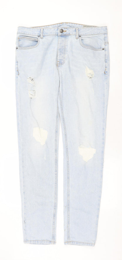 Womens UK Size 34 in Denim Regular Fit Straight Blue Jeans