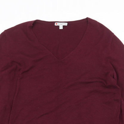 Womens UK Size 8 Street One Red Pullover Jumper
