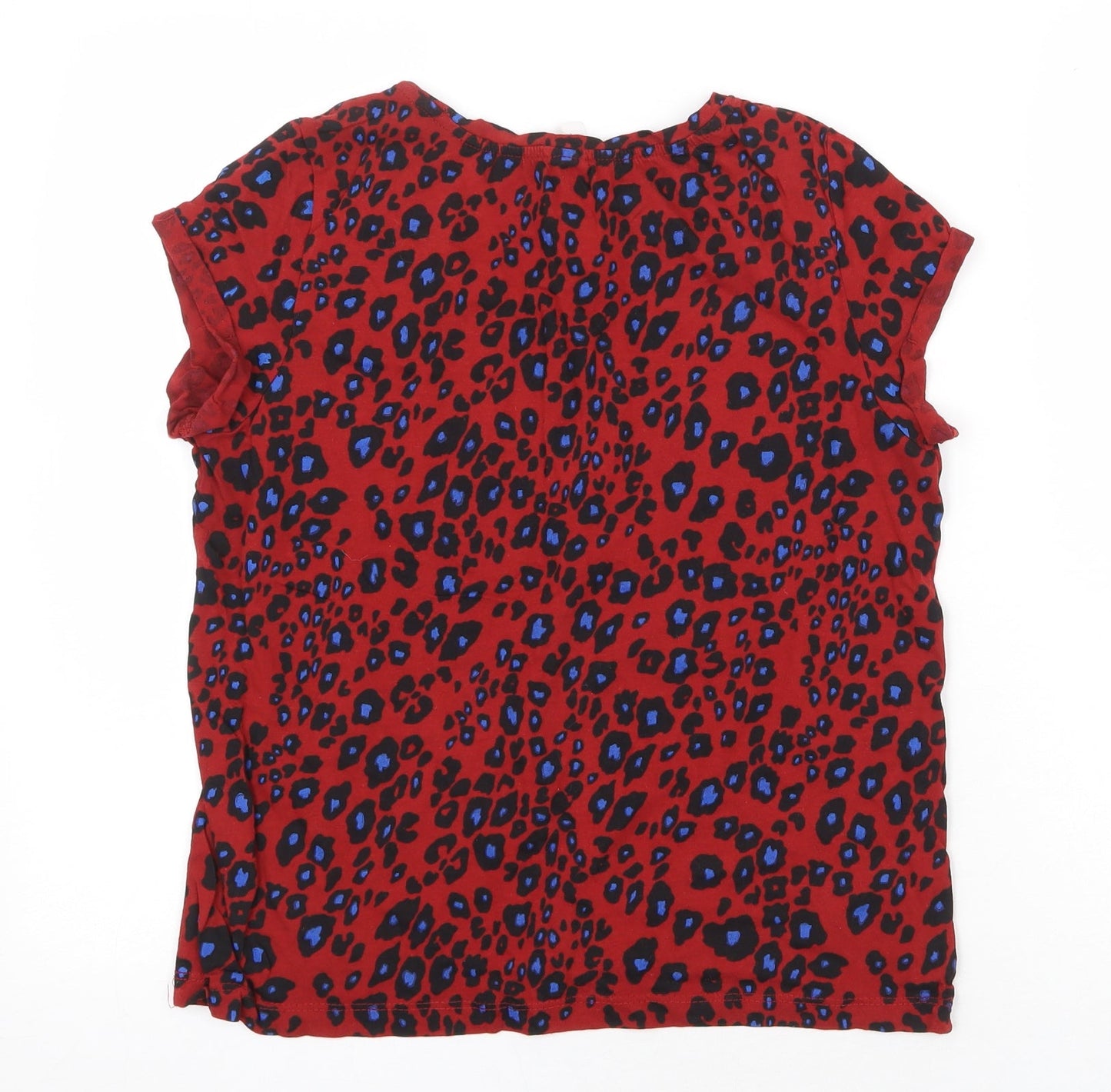 Womens UK Size S Q/S Red Basic T-Shirt