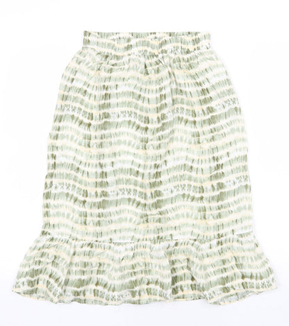 Soyaconcept Womens Green Geometric Polyester Trumpet Skirt Size XS