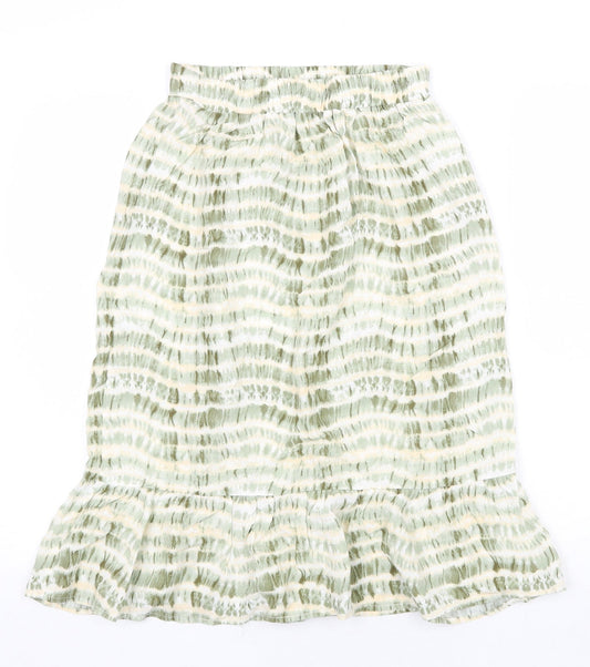 Soyaconcept Womens Green Geometric Polyester Trumpet Skirt Size XS