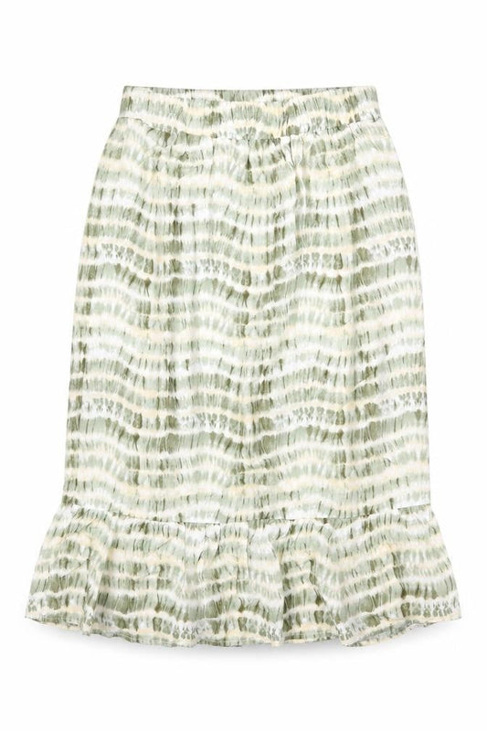 Soyaconcept Womens Green Geometric Polyester Trumpet Skirt Size XS