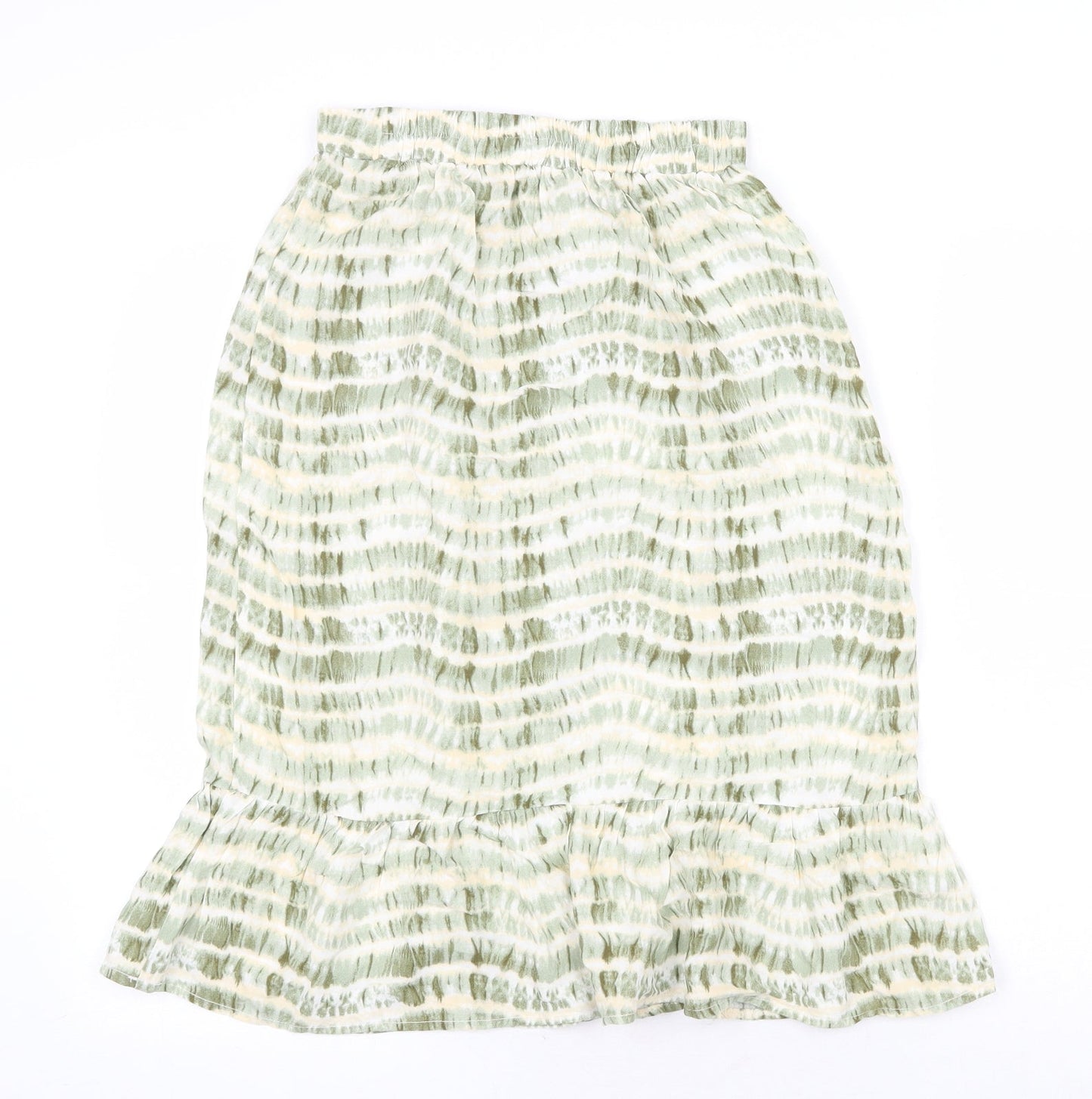 Soyaconcept Womens Green Geometric Polyester Trumpet Skirt Size XS