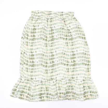 Soyaconcept Womens Green Geometric Polyester Trumpet Skirt Size XS