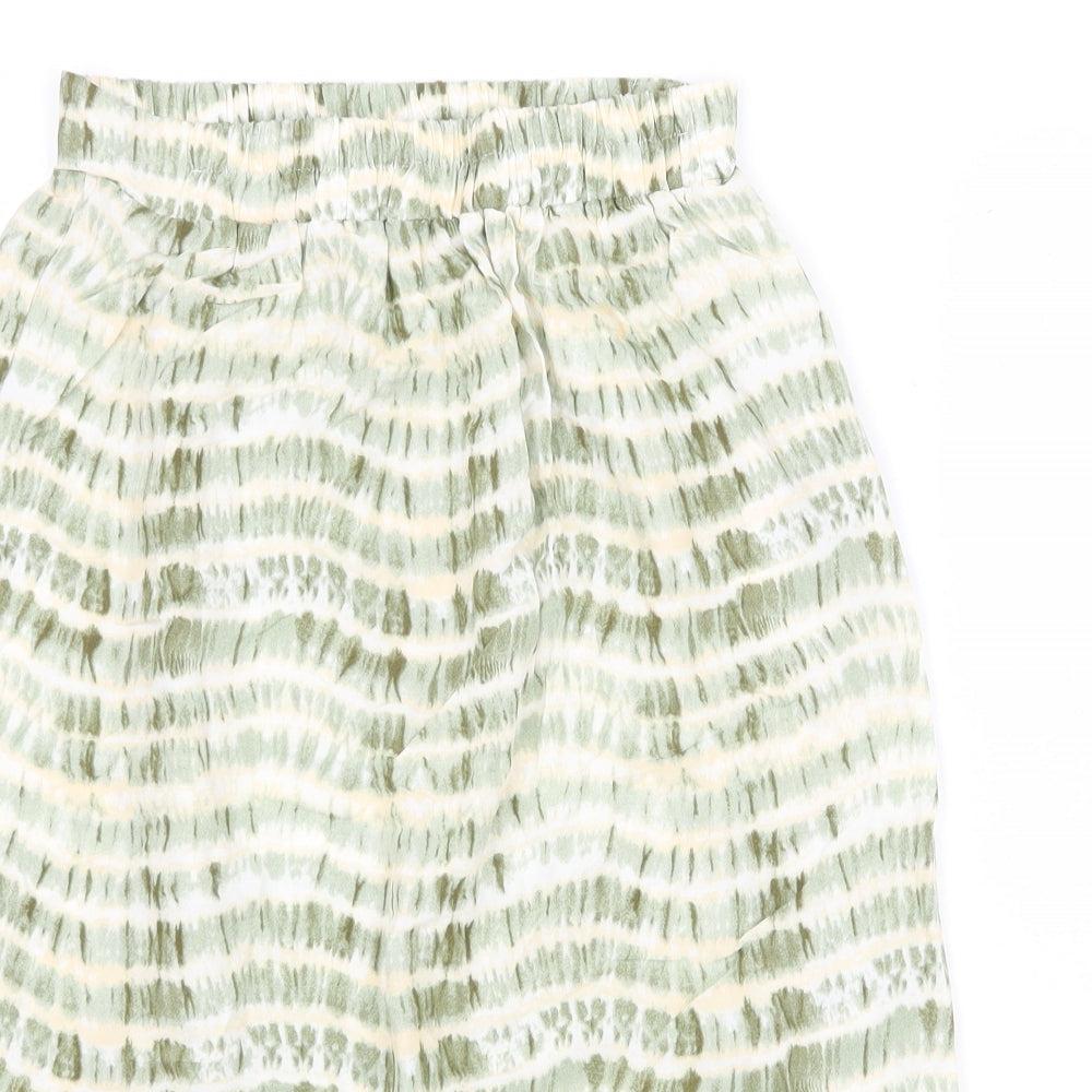 Soyaconcept Womens Green Geometric Polyester Trumpet Skirt Size XS