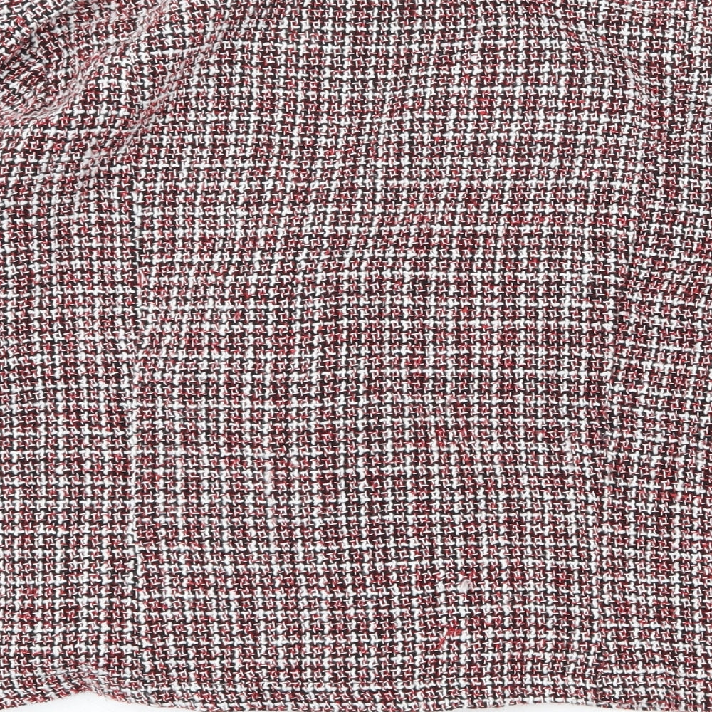 SheIn Womens Red Geometric Pea Coat Jacket Size XL Button