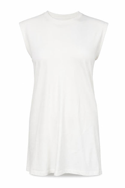 H&M Womens White 100% Cotton Tank Dress Size S Round Neck Pullover