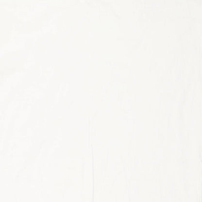 H&M Womens White 100% Cotton Tank Dress Size S Round Neck Pullover