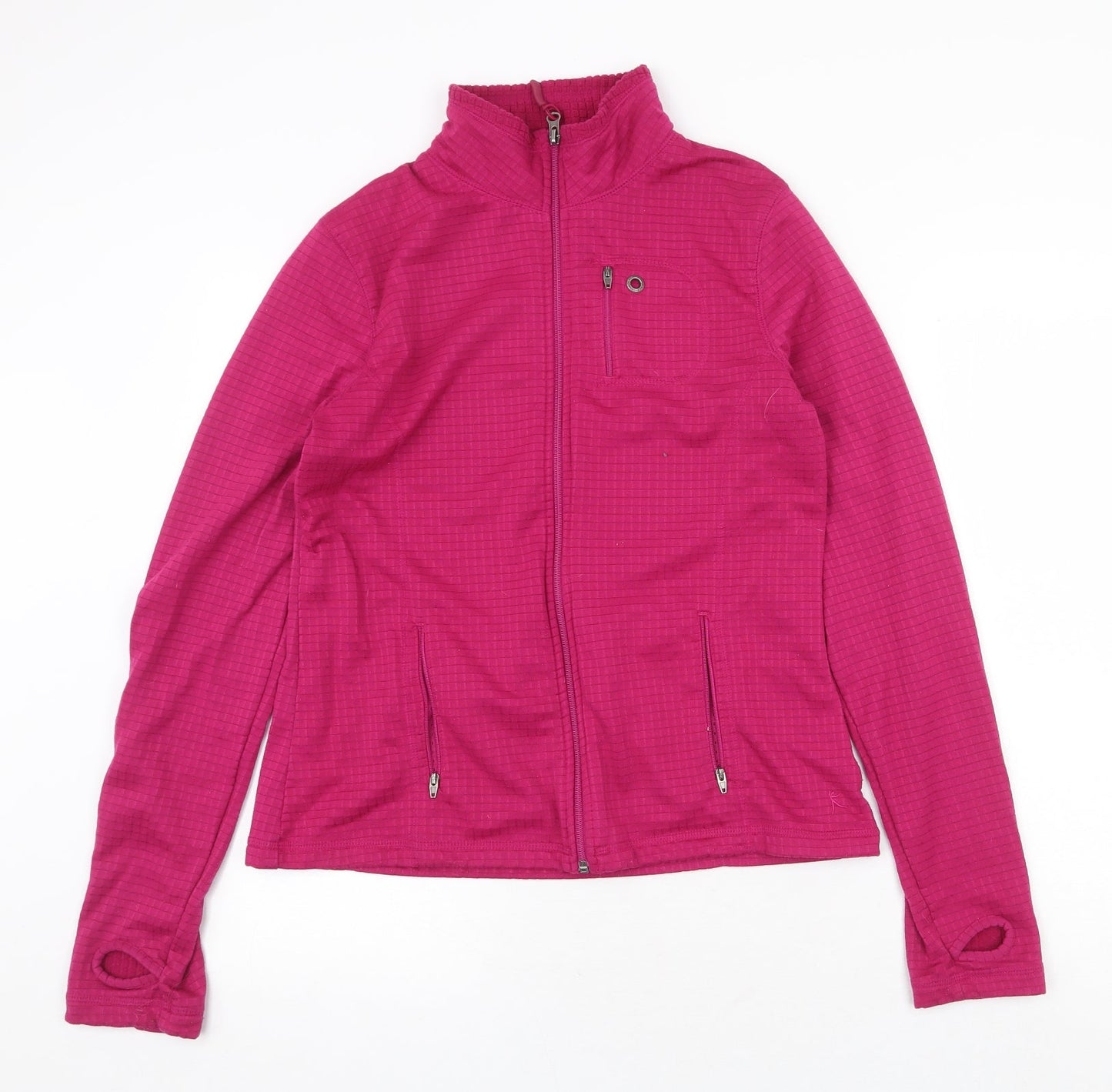 Danskin Womens Purple Geometric Jacket Size 8 Zip