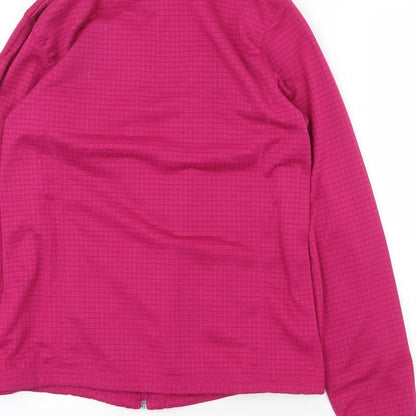 Danskin Womens Purple Geometric Jacket Size 8 Zip