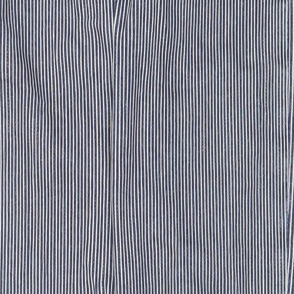 American Apparel Womens Blue Striped Cotton Straight Jeans Size 26 in Regular Zip