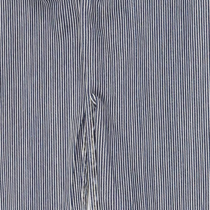 American Apparel Womens Blue Striped Cotton Straight Jeans Size 26 in Regular Zip