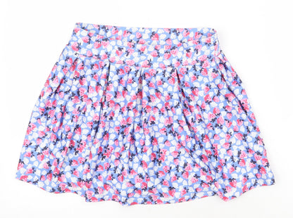 Nobody's Child Womens Blue Geometric Polyacrylate Fibre Tulip Skirt Size 8 - Strawberry Pattern