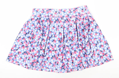 Nobody's Child Womens Blue Geometric Polyacrylate Fibre Tulip Skirt Size 8 - Strawberry Pattern