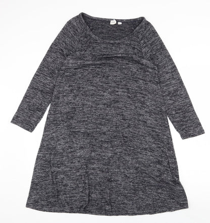 Gap Womens Grey Polyester Trapeze & Swing Size S Scoop Neck Pullover