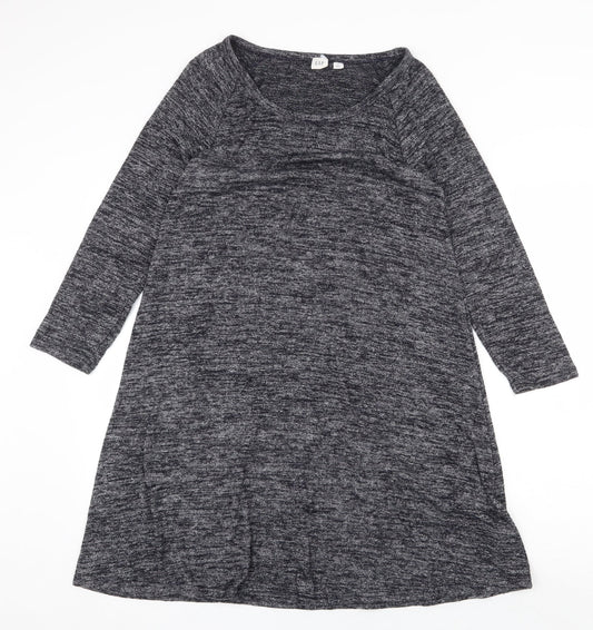 Gap Womens Grey Polyester Trapeze & Swing Size S Scoop Neck Pullover