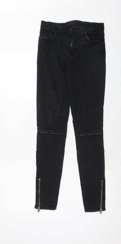 Womens UK Size S VILA Regular Fit Skinny Black Jeans