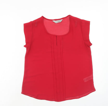 Womens UK Size 8 Dorothy Perkins Red Basic Blouse
