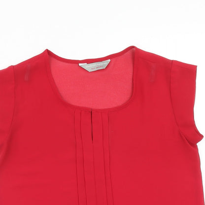 Womens UK Size 8 Dorothy Perkins Red Basic Blouse