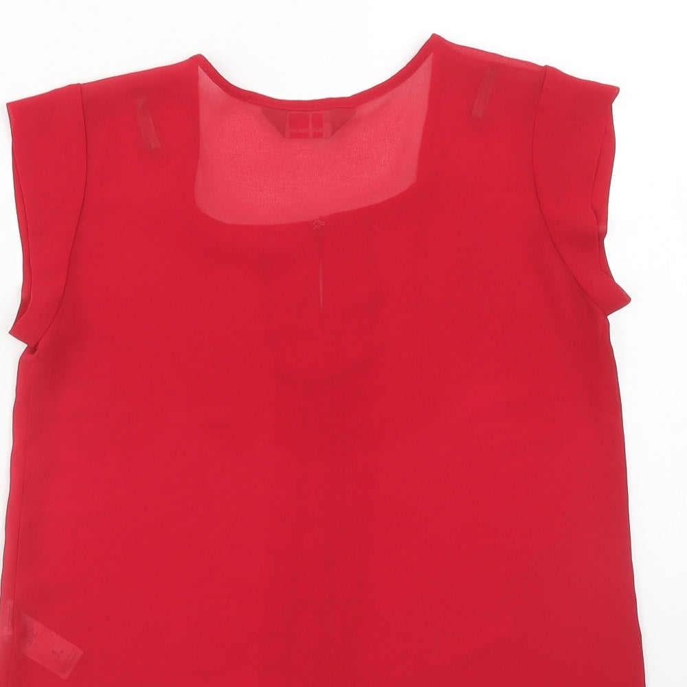 Womens UK Size 8 Dorothy Perkins Red Basic Blouse