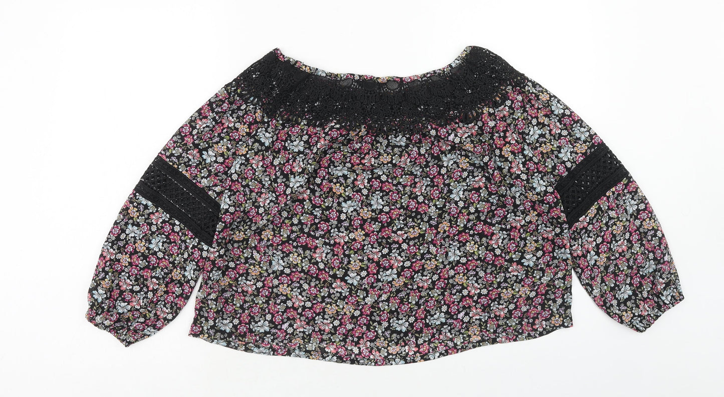 Womens UK Size 6 New Look Multicoloured Basic Blouse