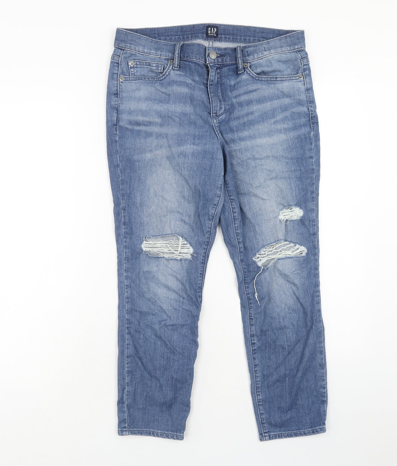 Gap Womens Blue Cotton Straight Jeans Size 29 in Regular Zip