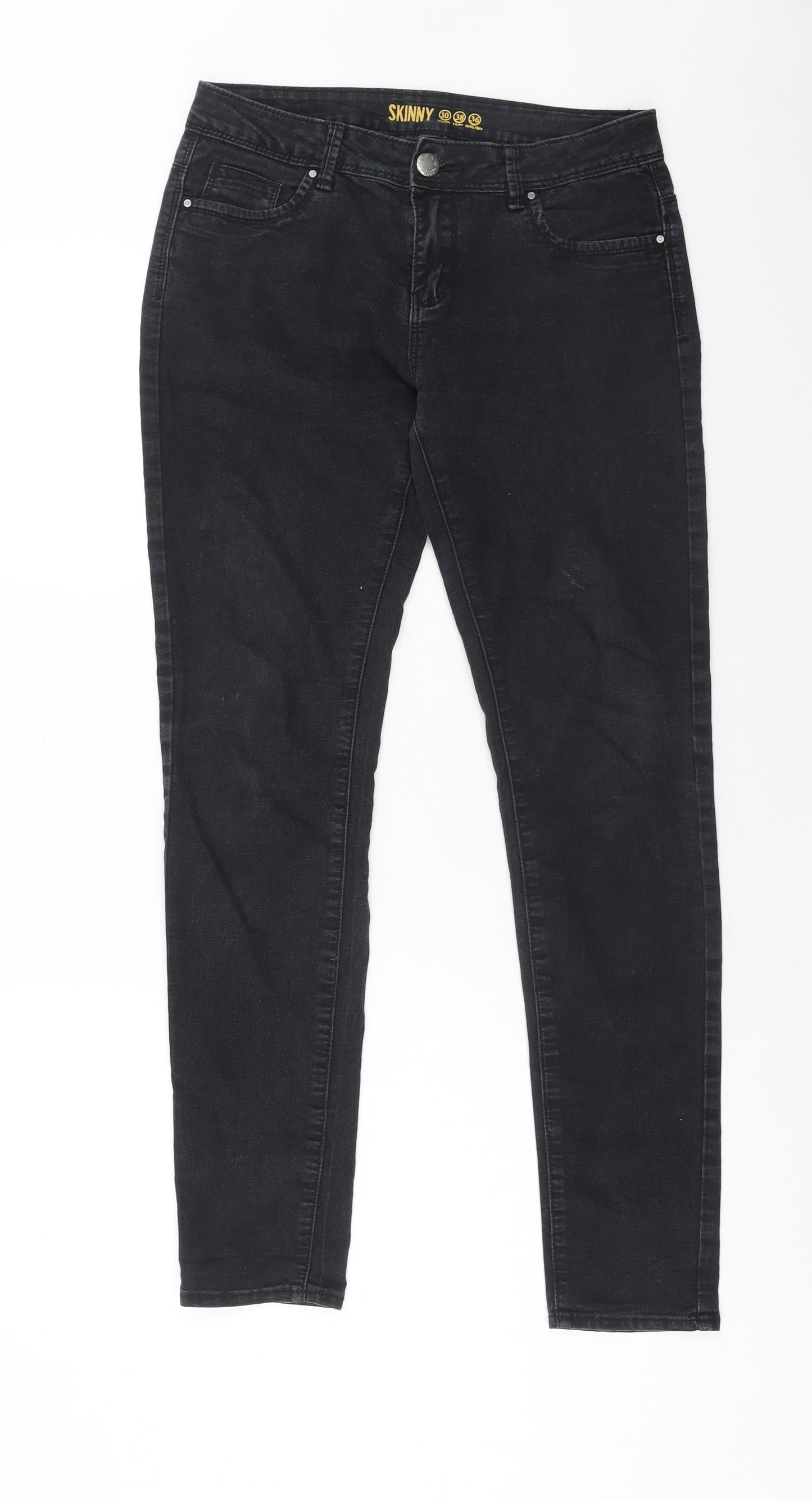 Denim & Co. Womens Black Cotton Skinny Jeans Size 10 Regular Zip