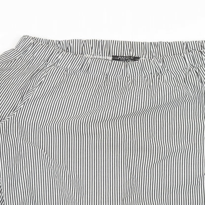 Piano C Womens Grey Striped Cotton Basic Blouse Size S Off the Shoulder - Bardot