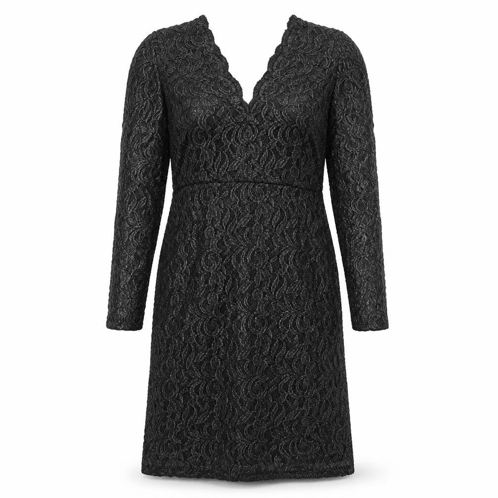 NEXT Womens Black Geometric Nylon A-Line Size 16 V-Neck Zip