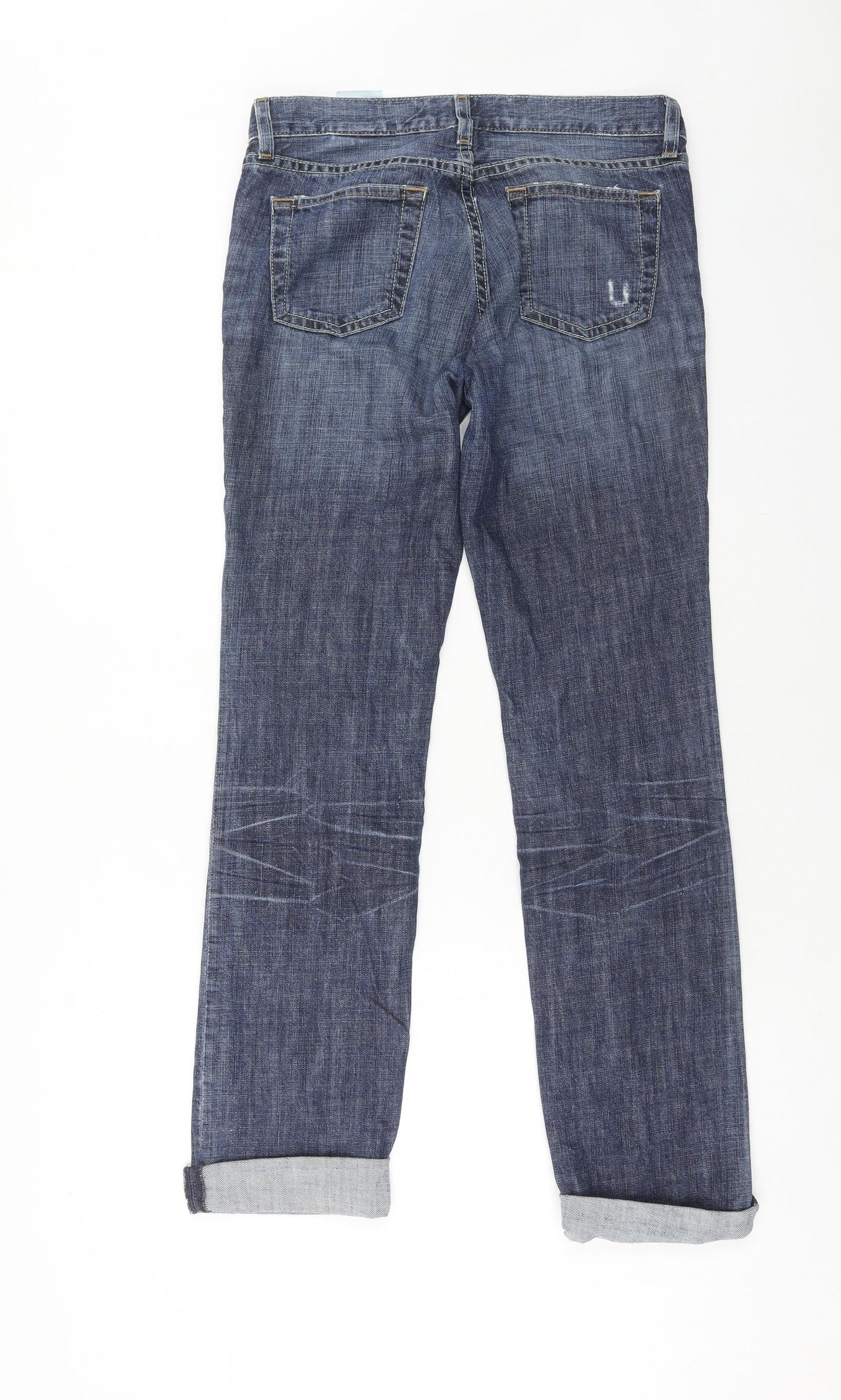 Gap Womens Blue Cotton Straight Jeans Size 4 Regular Zip