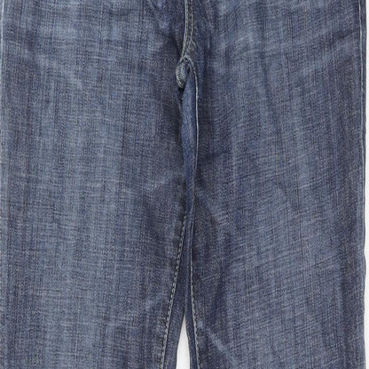 Gap Womens Blue Cotton Straight Jeans Size 4 Regular Zip
