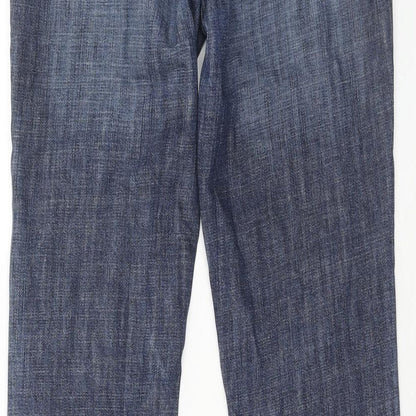 Gap Womens Blue Cotton Straight Jeans Size 4 Regular Zip