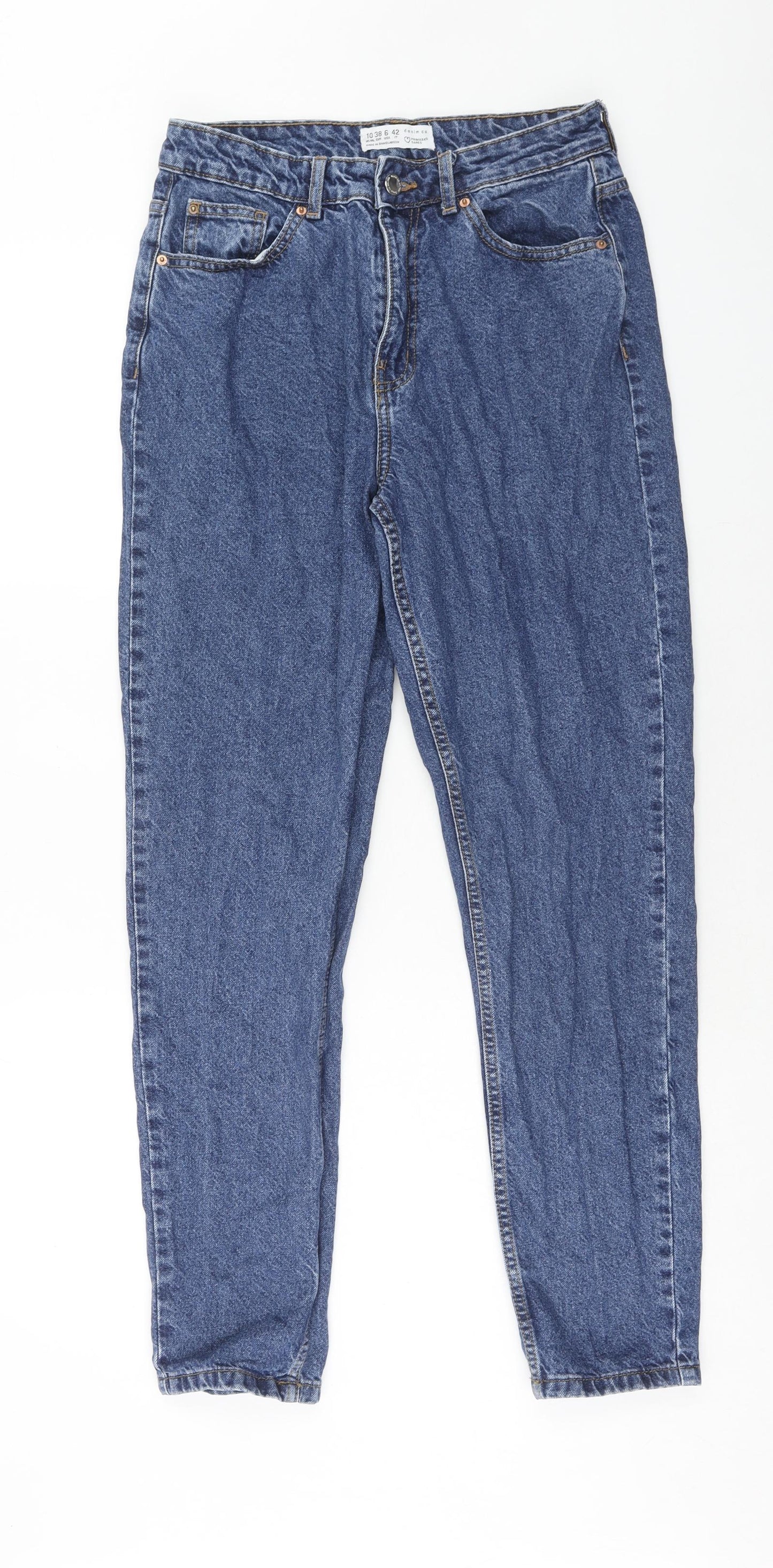 Denim & Co. Womens Blue Cotton Skinny Jeans Size 10 Regular Zip