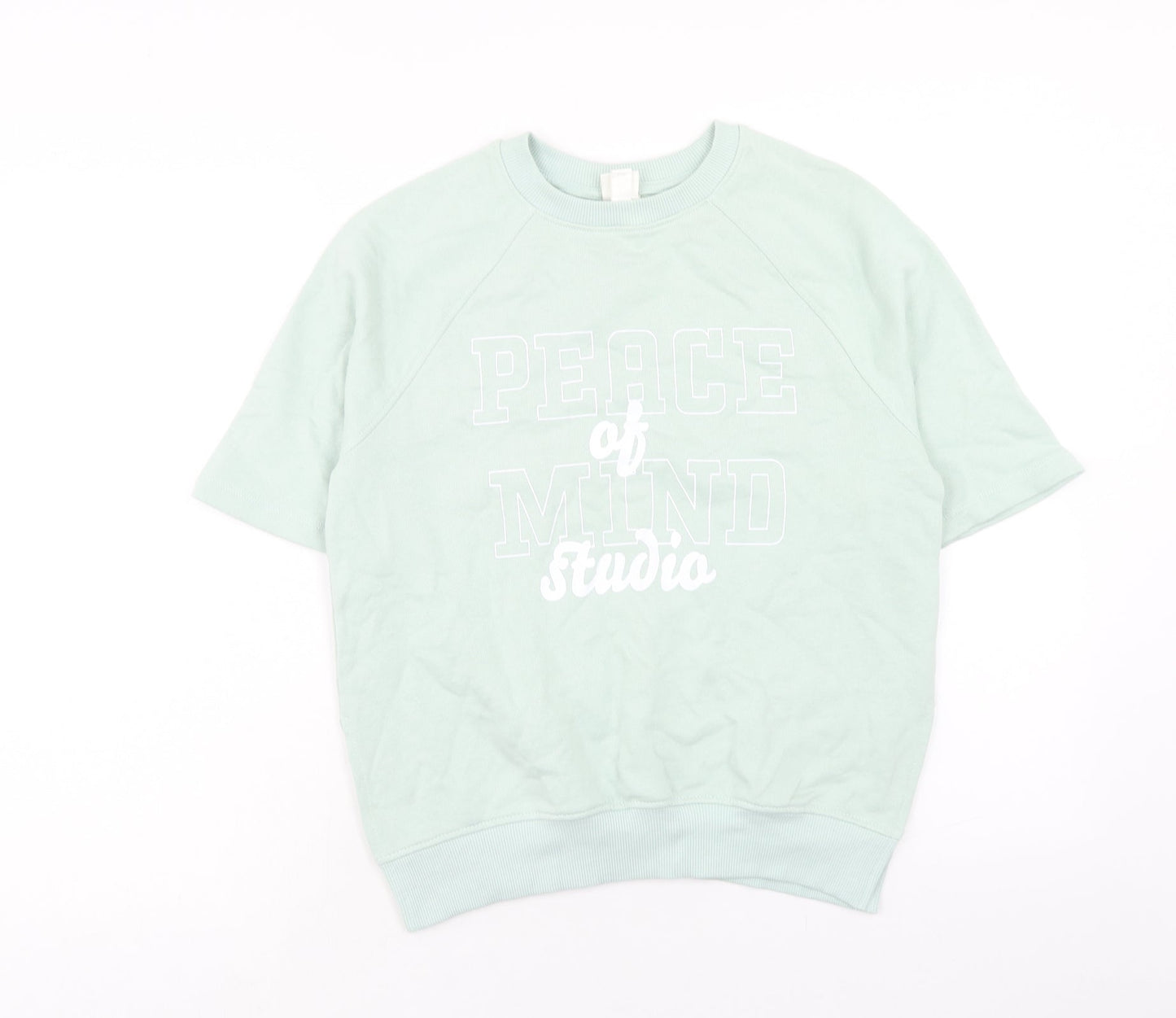 H&M Womens Green Cotton Pullover Sweatshirt Size XS Pullover - Peace of Mind Studio